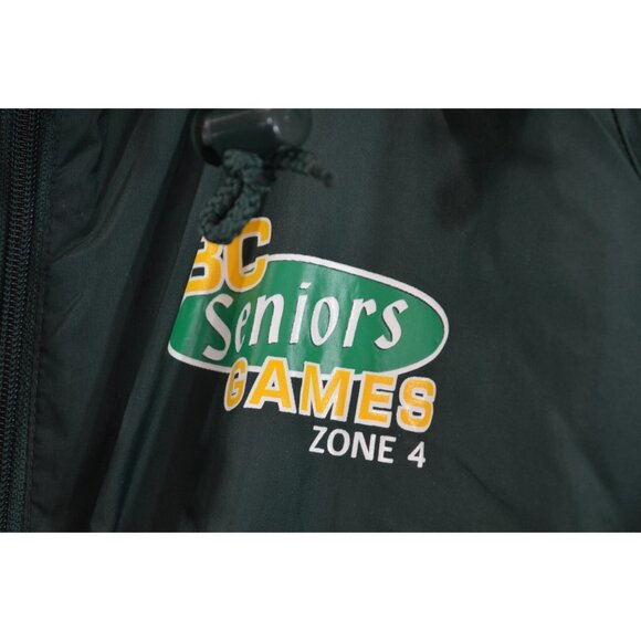 BC Senior Games Windbreaker w/ Hood Green Retro Mens Large British Columbia Vtg - Picture 2 of 9